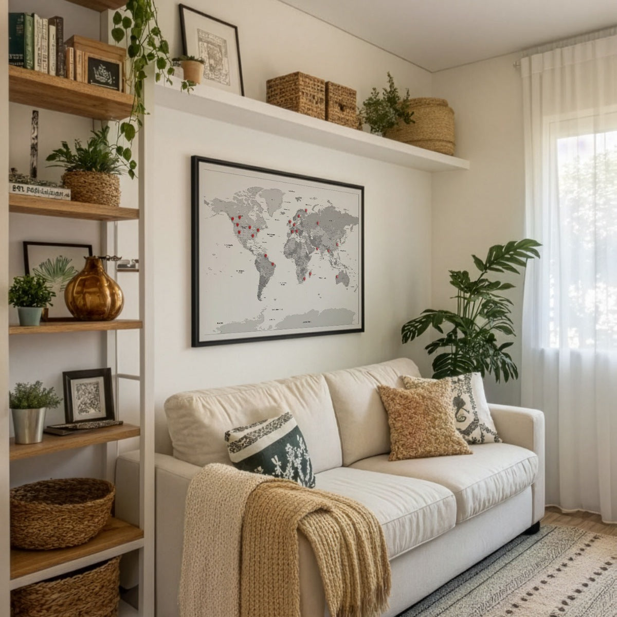 Smart Pin World Map - White