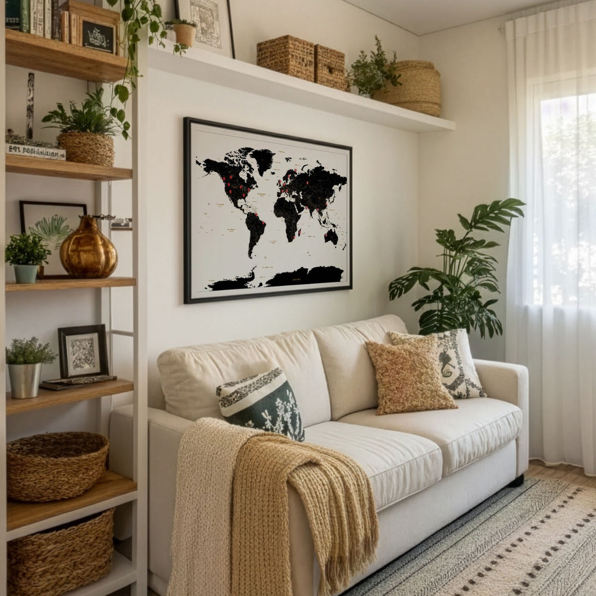 Smart Pin Weltkarte – Schwarz