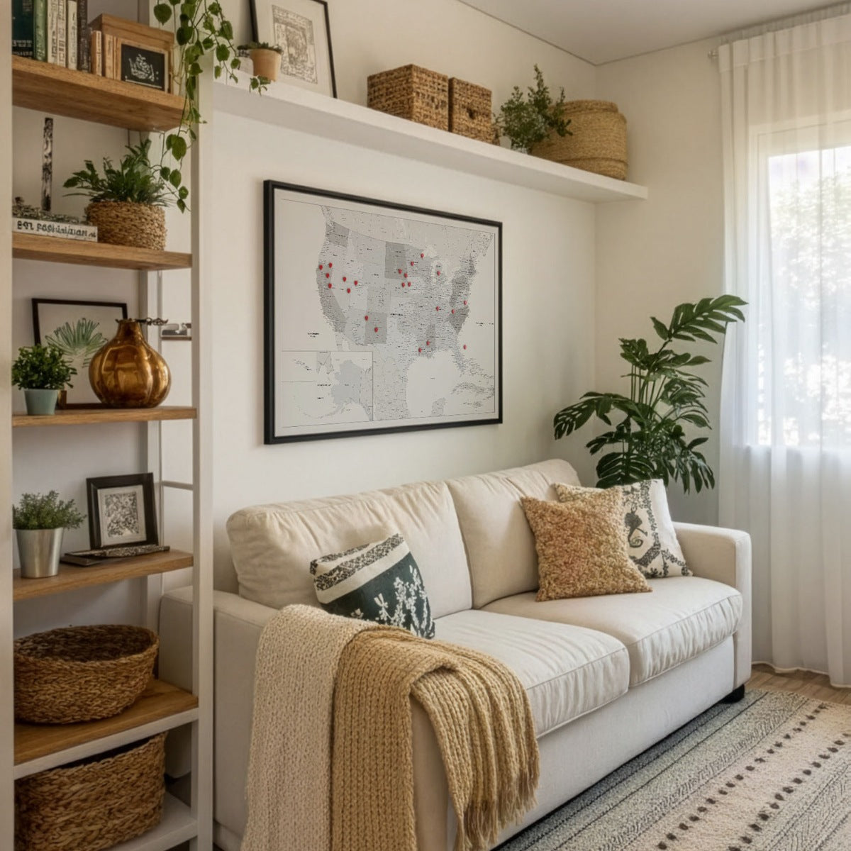 Smart Pin USA-Karte – Weiß