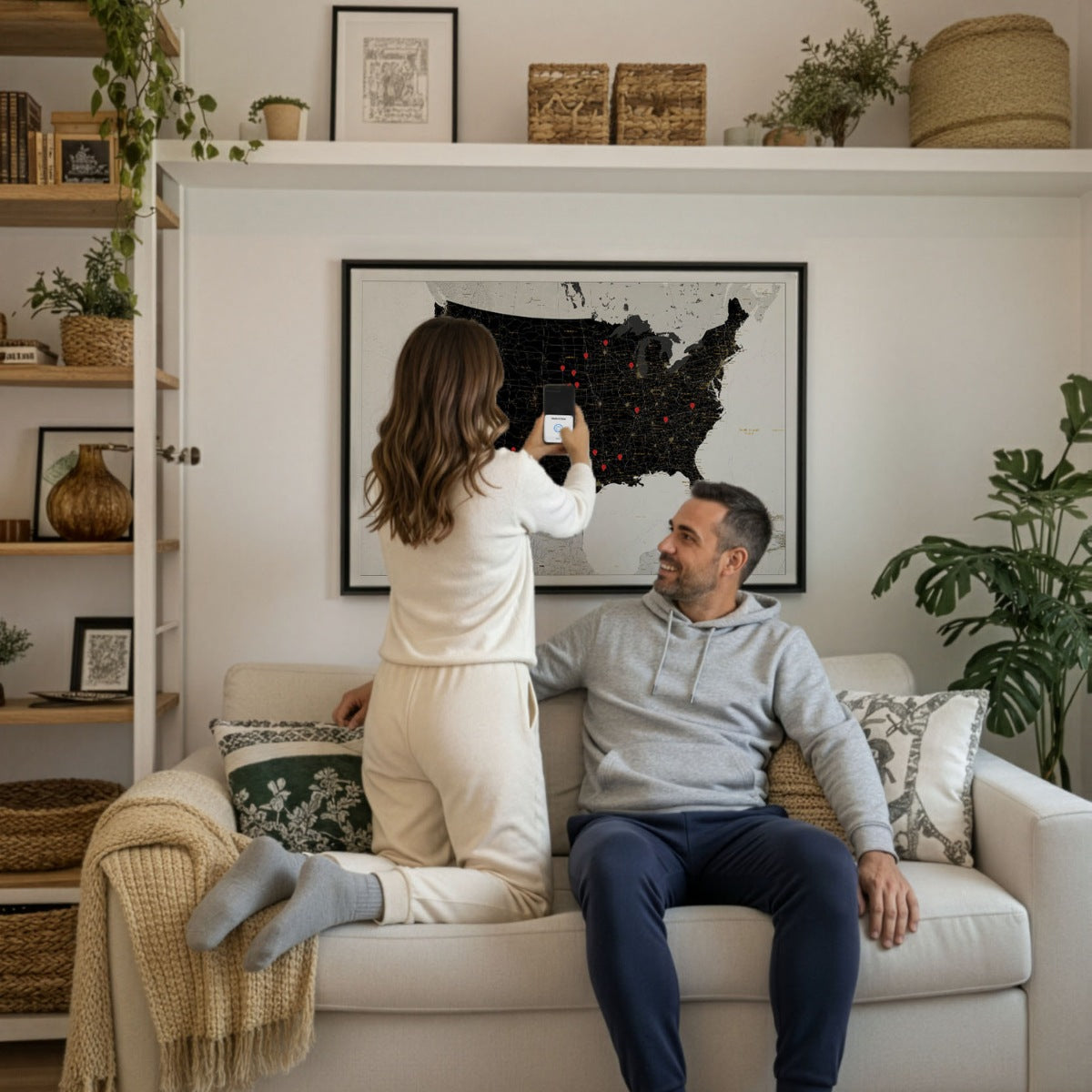 Smart Pin USA-Karte – Schwarz