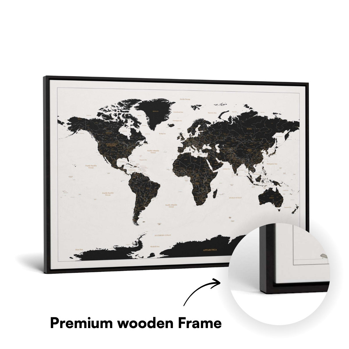 Smart Pin Weltkarte – Schwarz