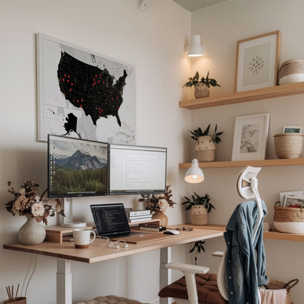 Smart Pin USA-Karte – Schwarz