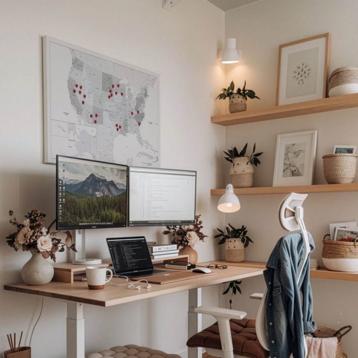 Smart Pin USA-Karte – Weiß