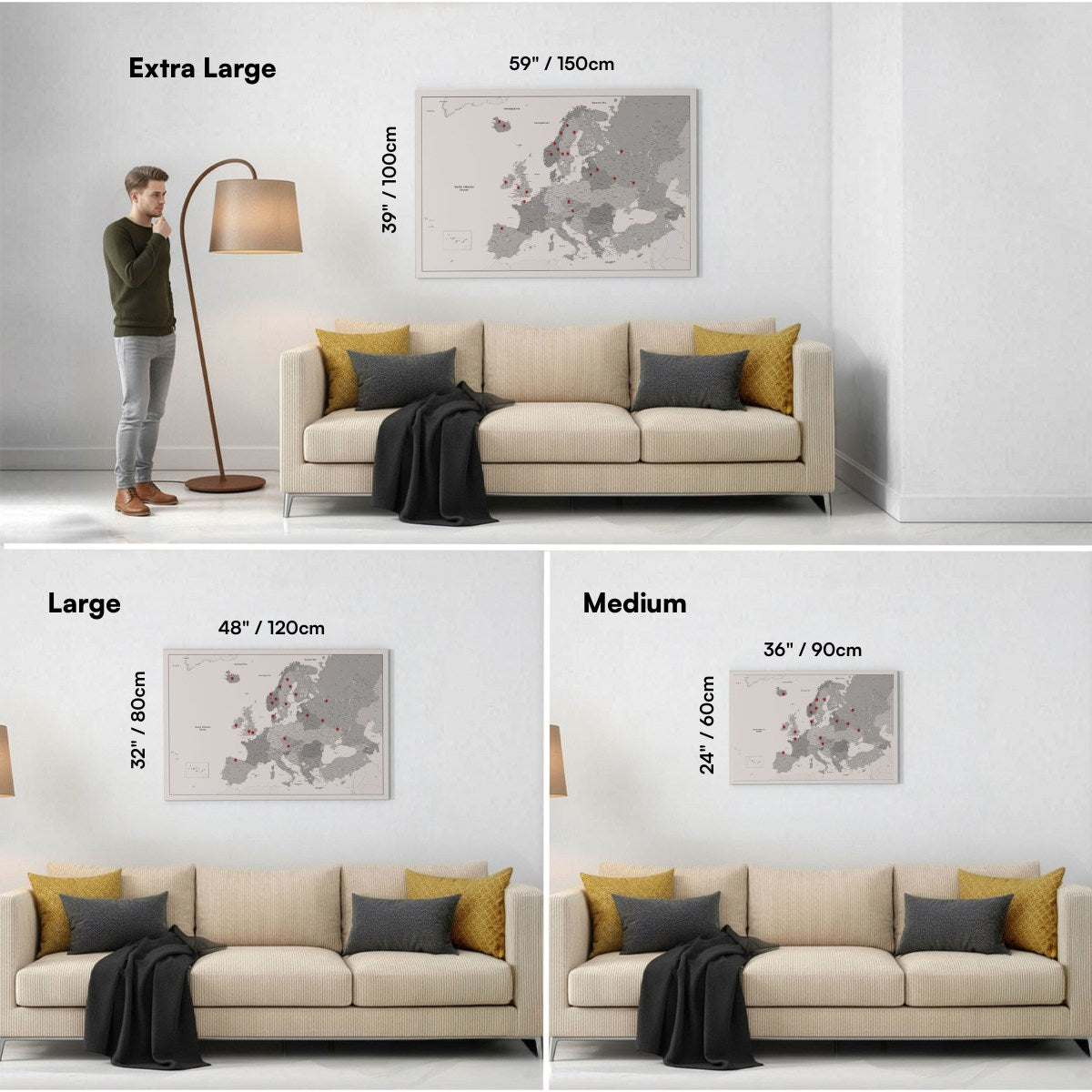 Smart Pin Europe Map - White