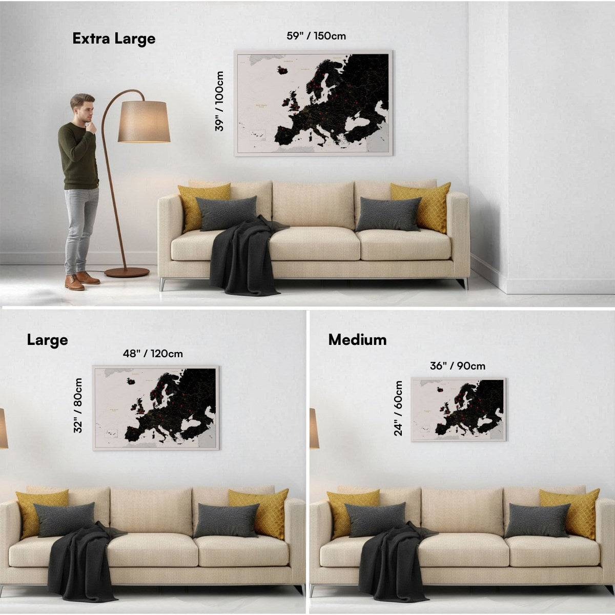 Smart Pin Europe Map - Black