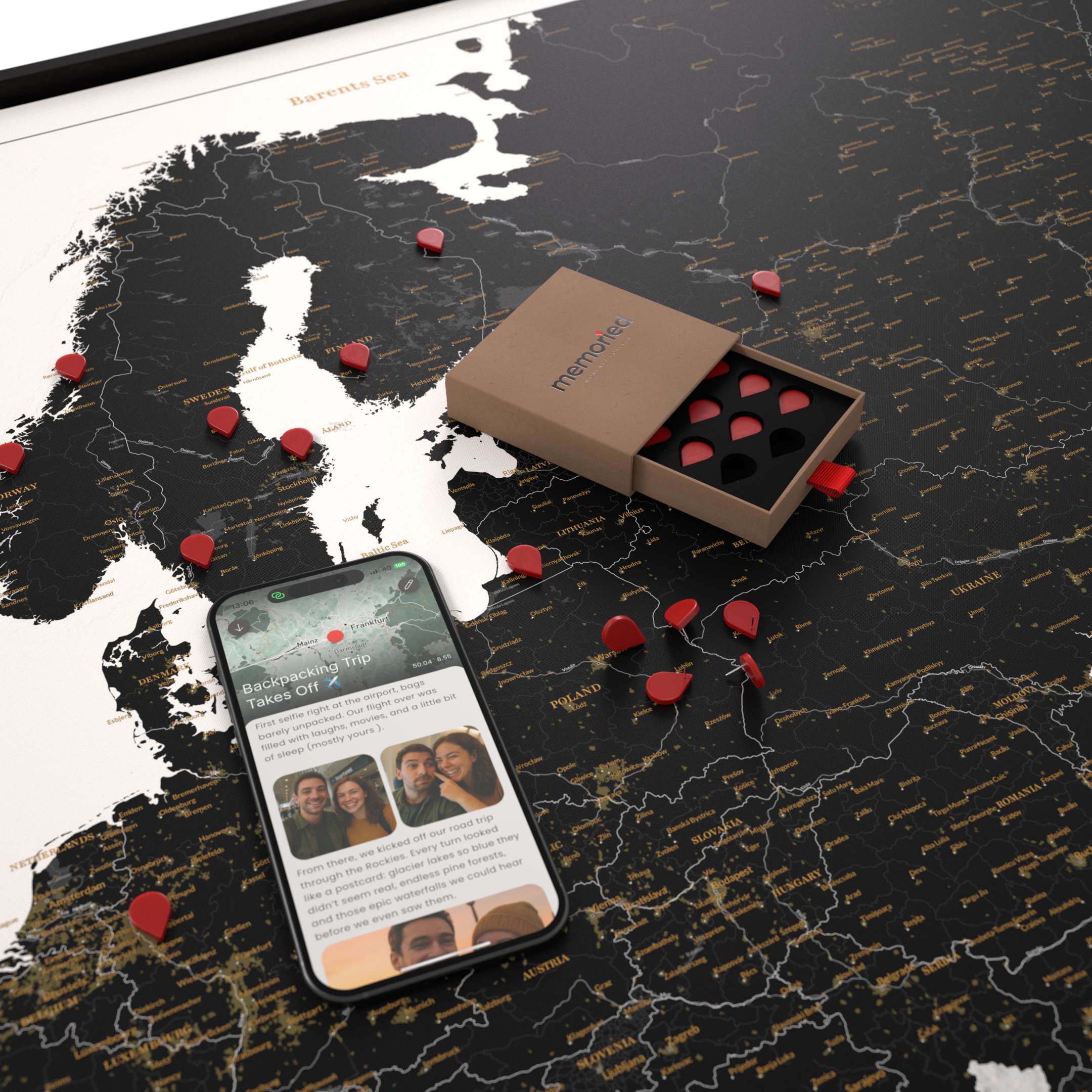 Smart Pin Europakarte – Schwarz