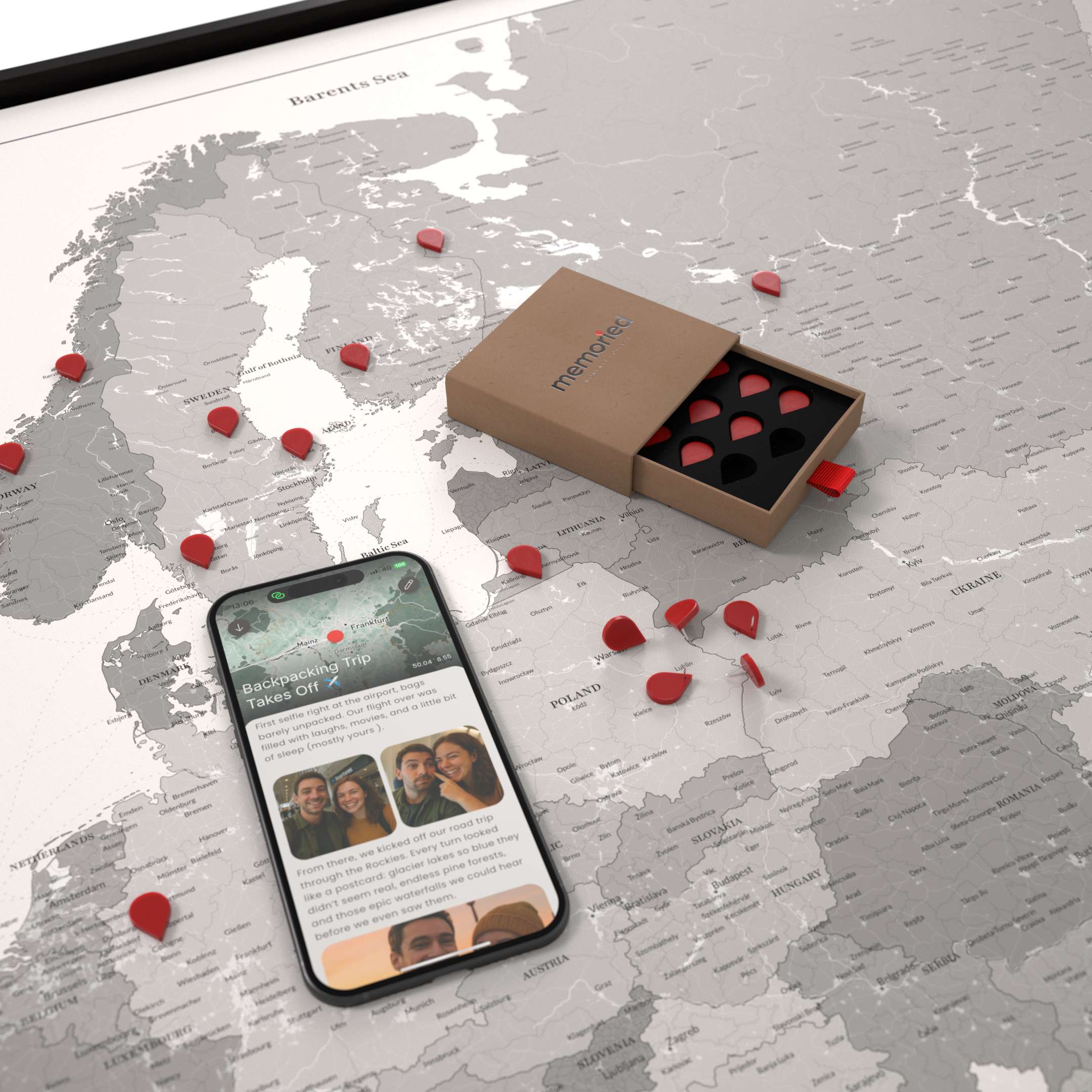 Smart Pin Europe Map - White