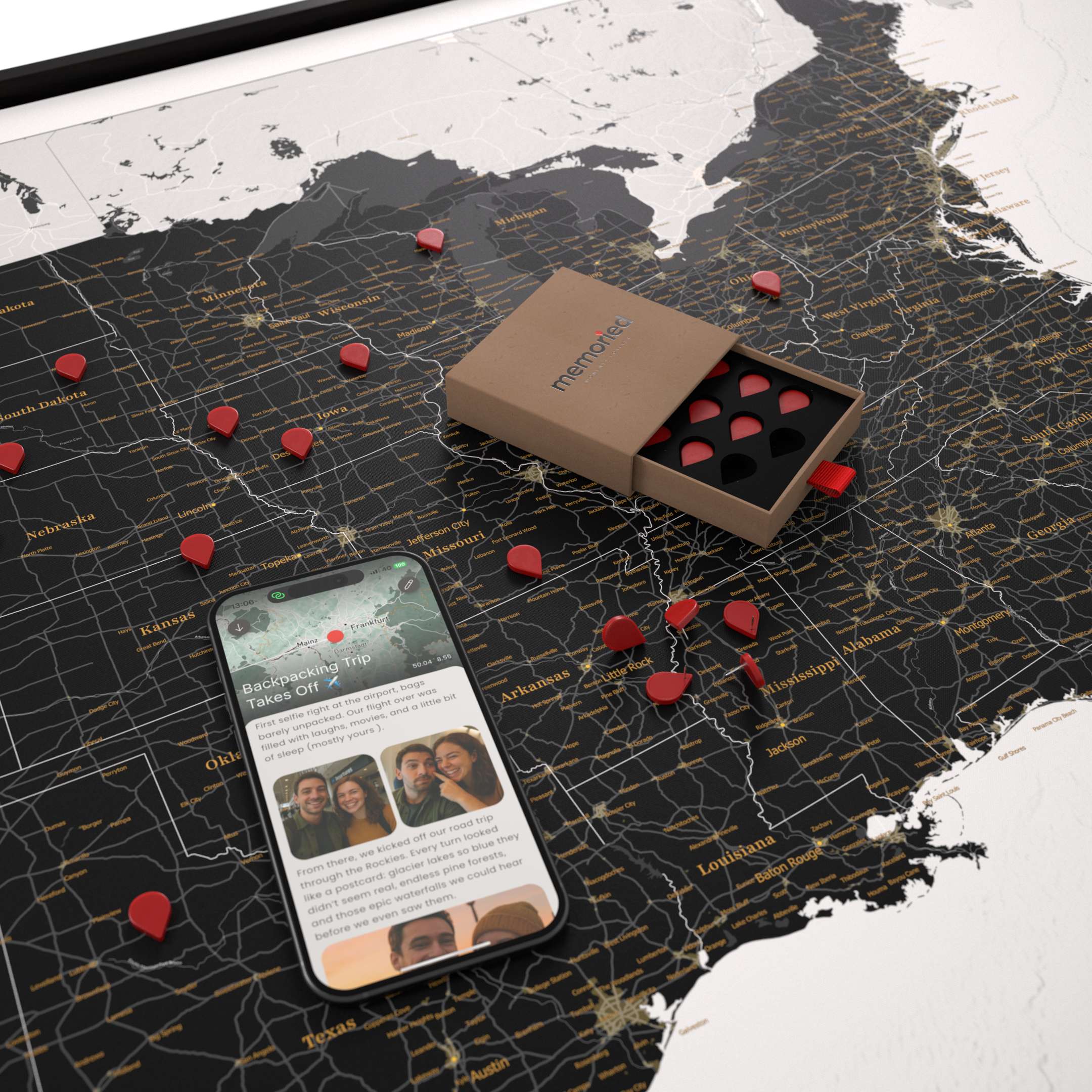 Smart Pin USA Map - Black