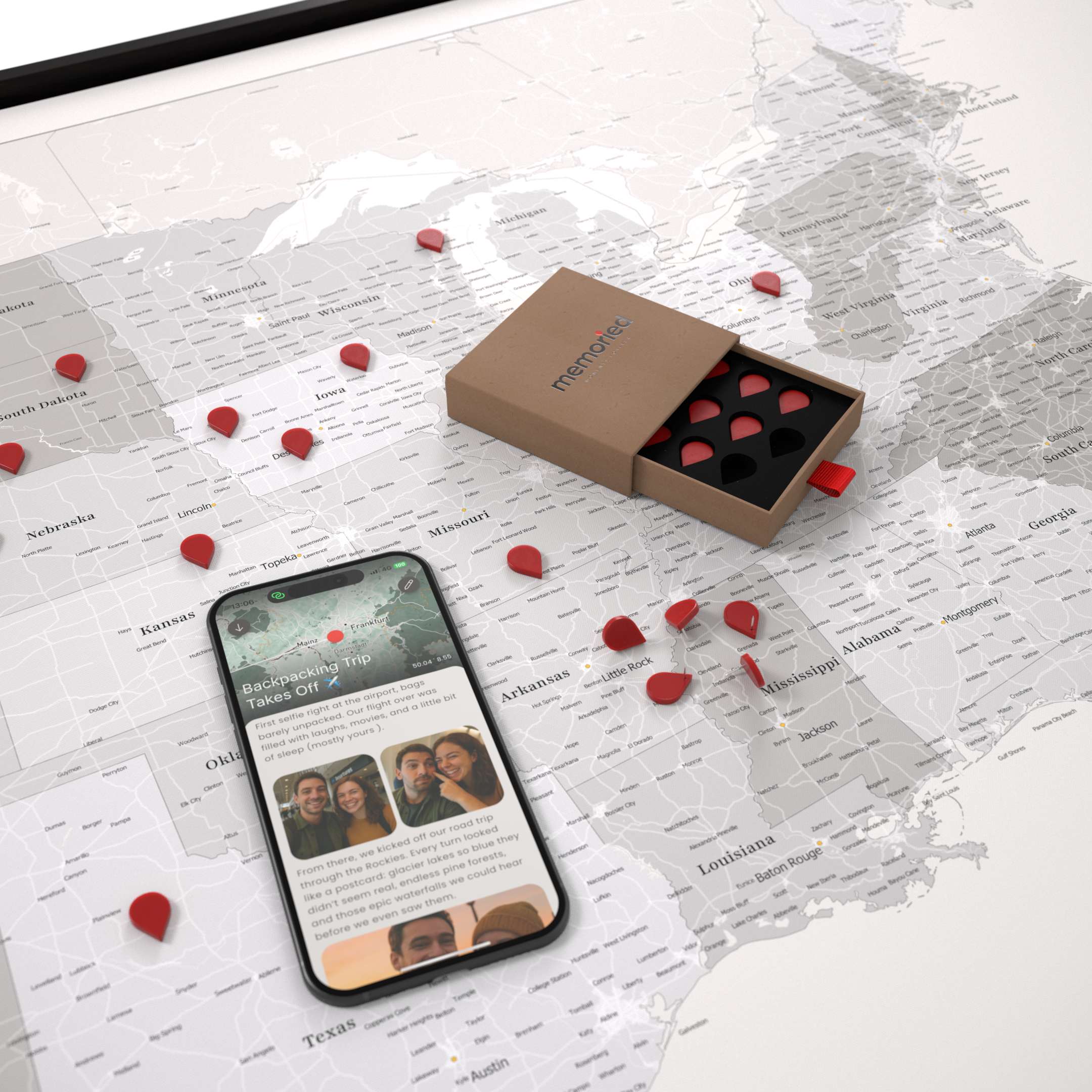 Smart Pin USA Map - White