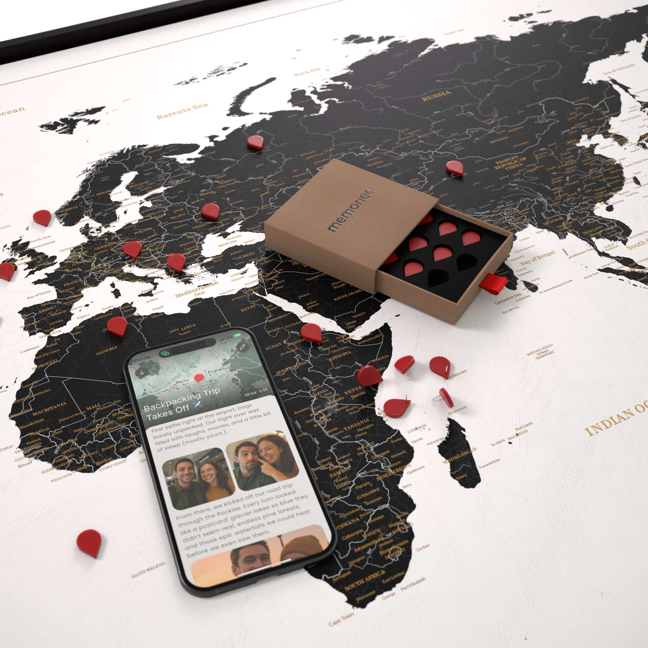 Smart Pin World Map - Black