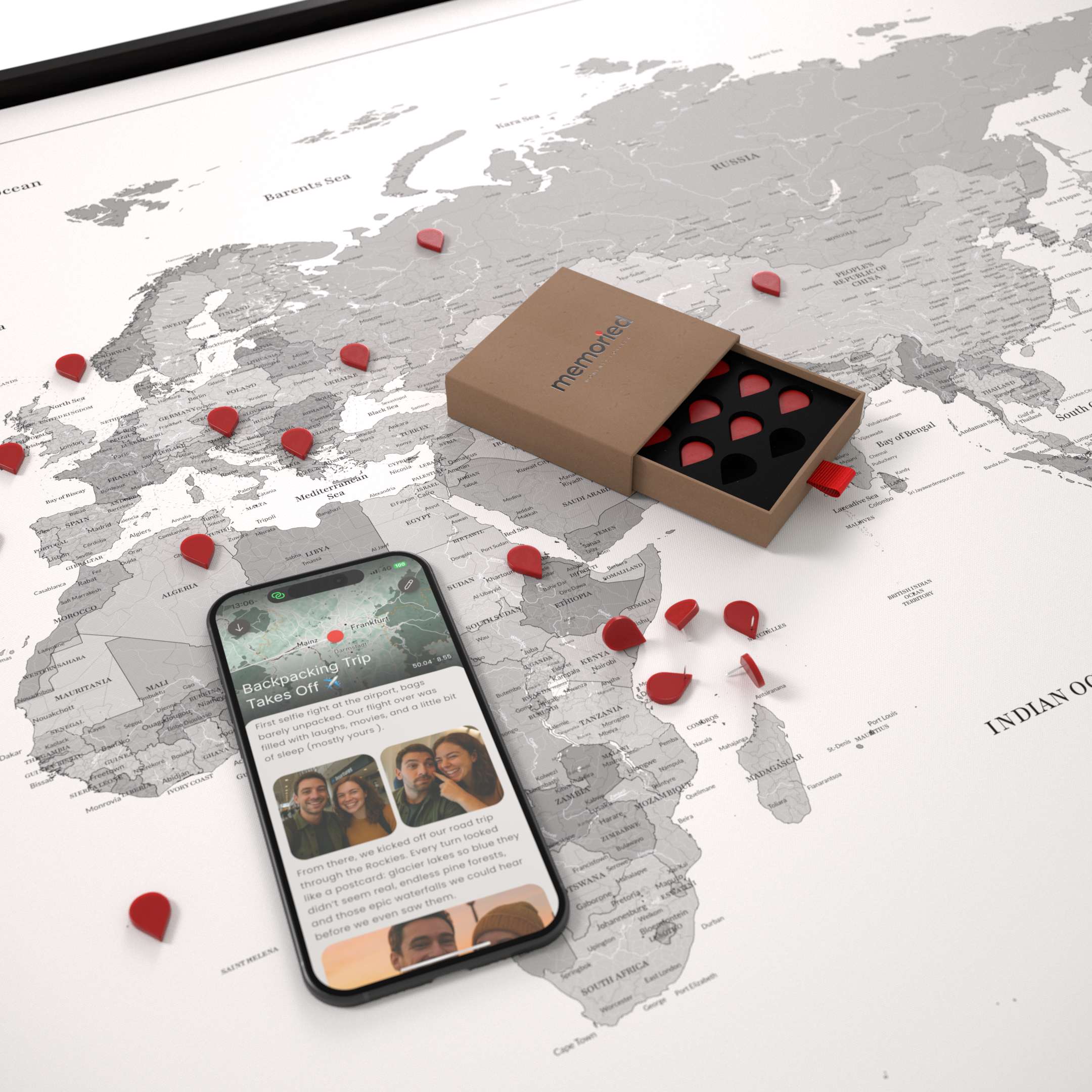 Smart Pin World Map - White