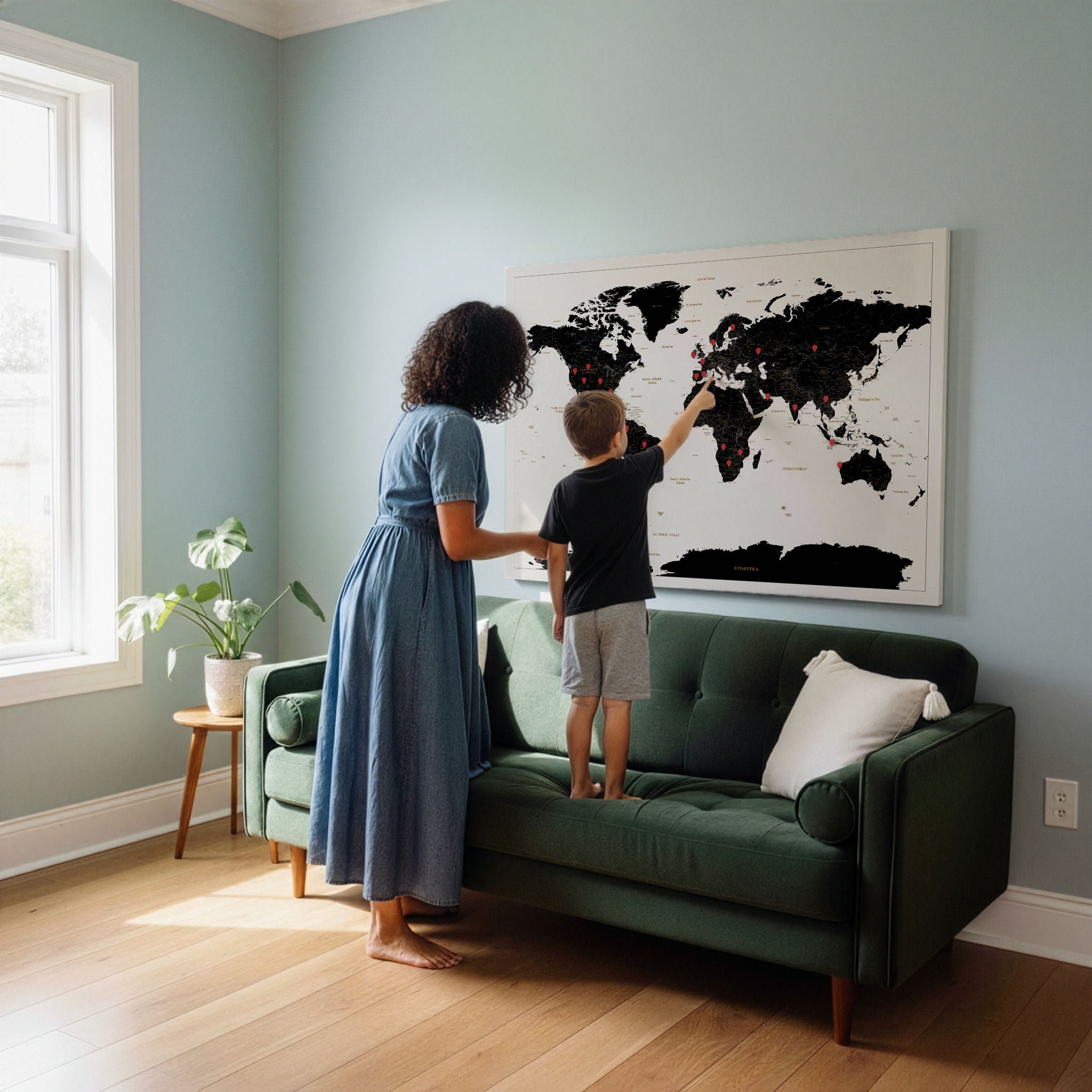 Smart Pin Weltkarte – Schwarz