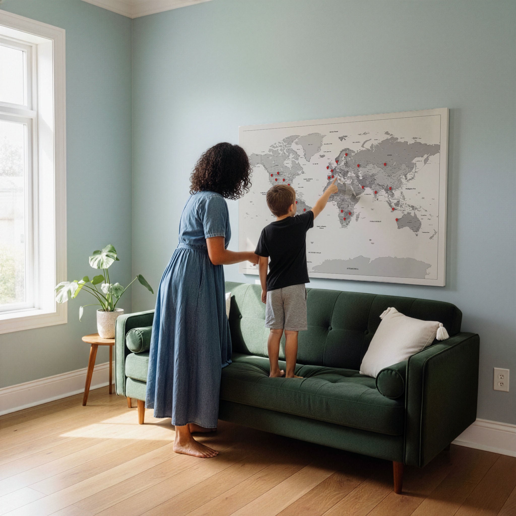 Smart Pin World Map - White