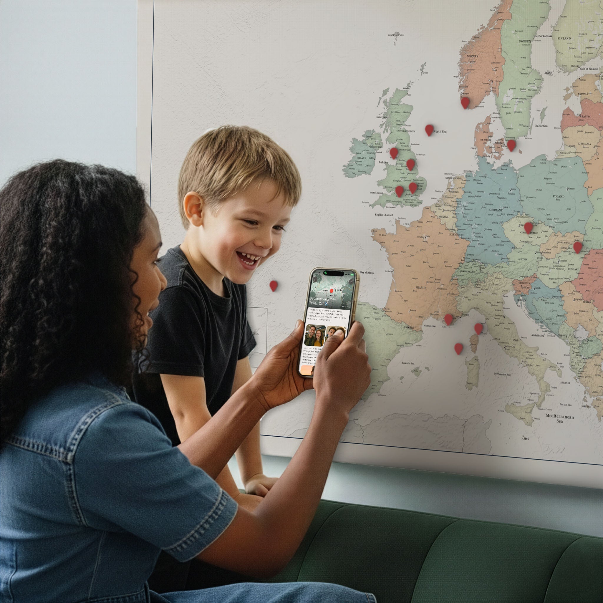 Smart Pin Europa-Karte – Farbe