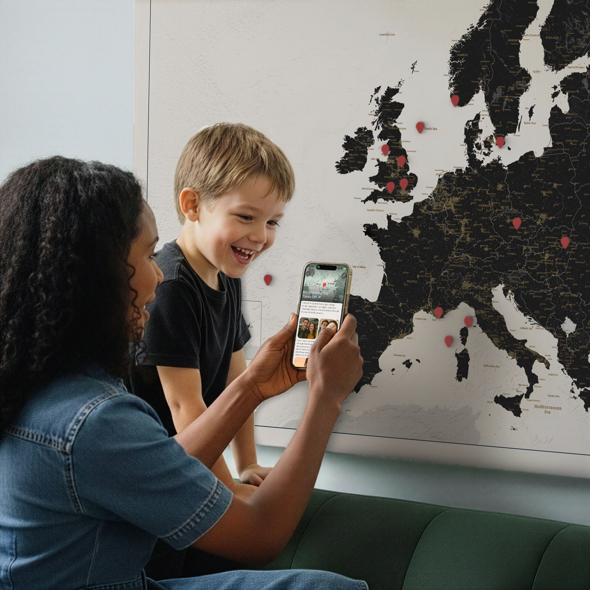 Smart Pin Europe Map - Black