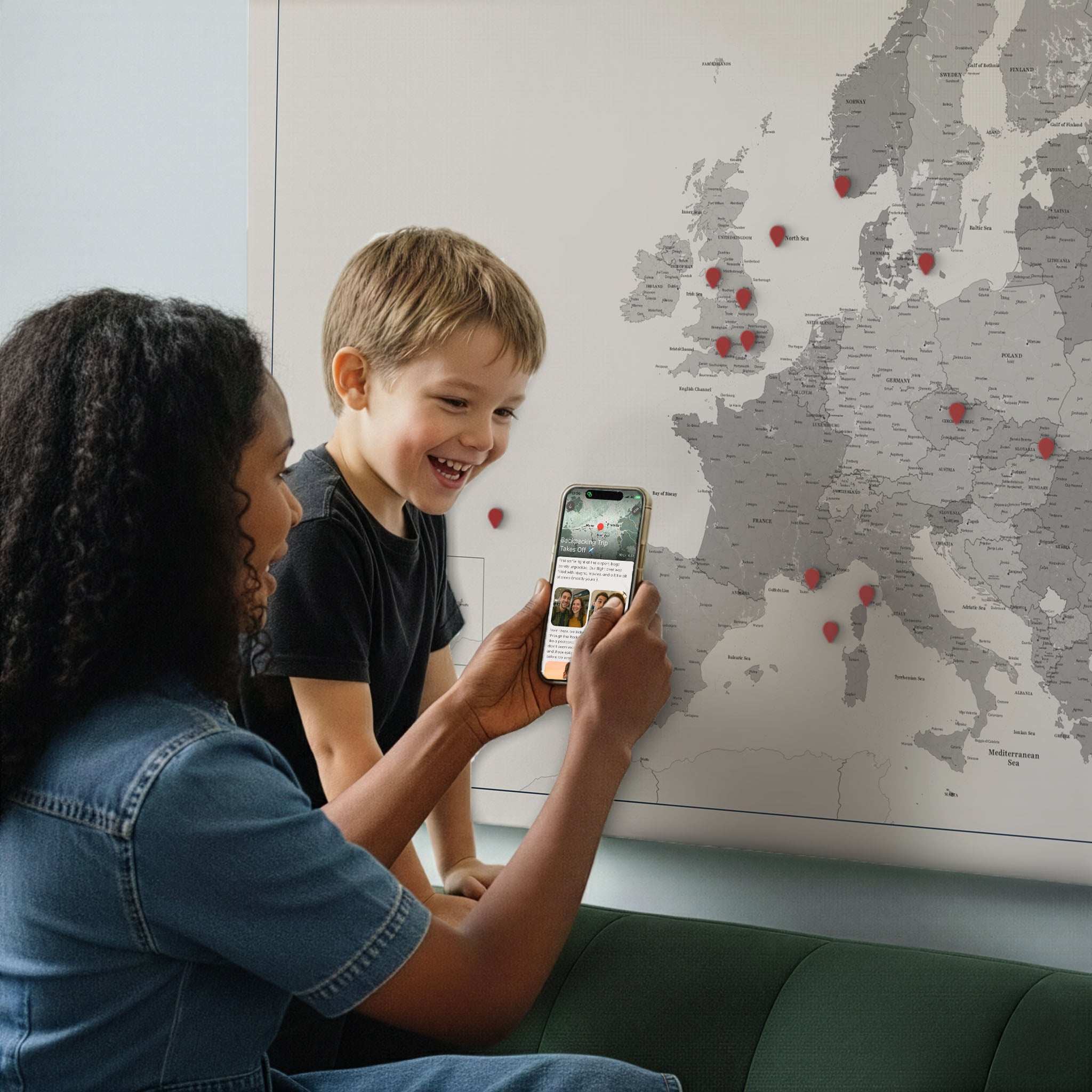 Smart Pin Europe Map - White