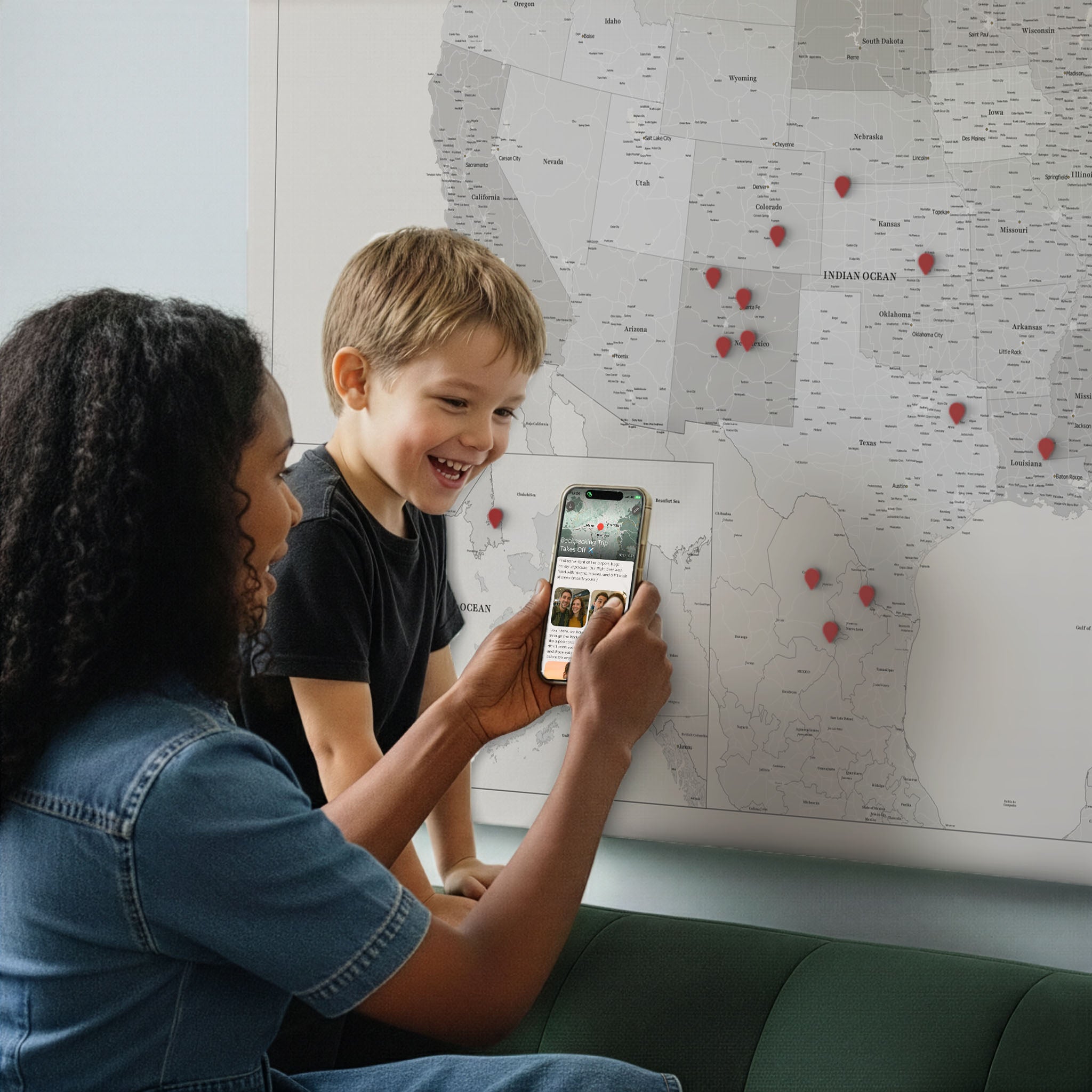 Smart Pin USA-Karte – Weiß