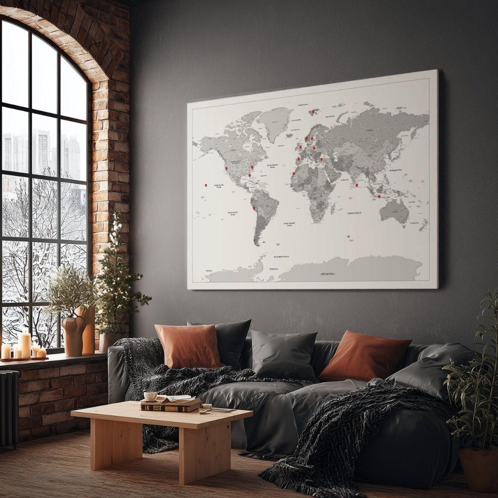 Smart Pin World Map - White