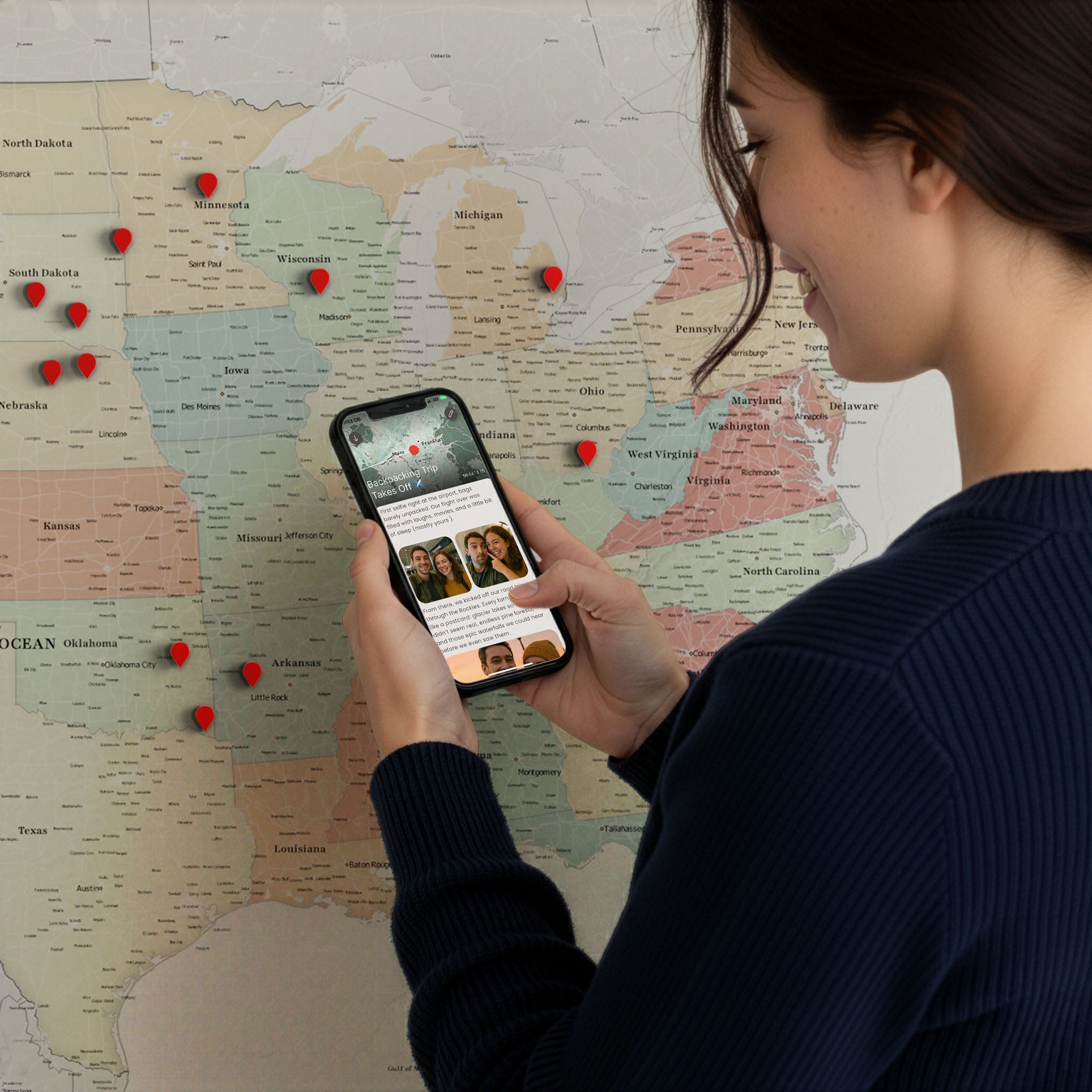 Smart Pin USA Map - Color