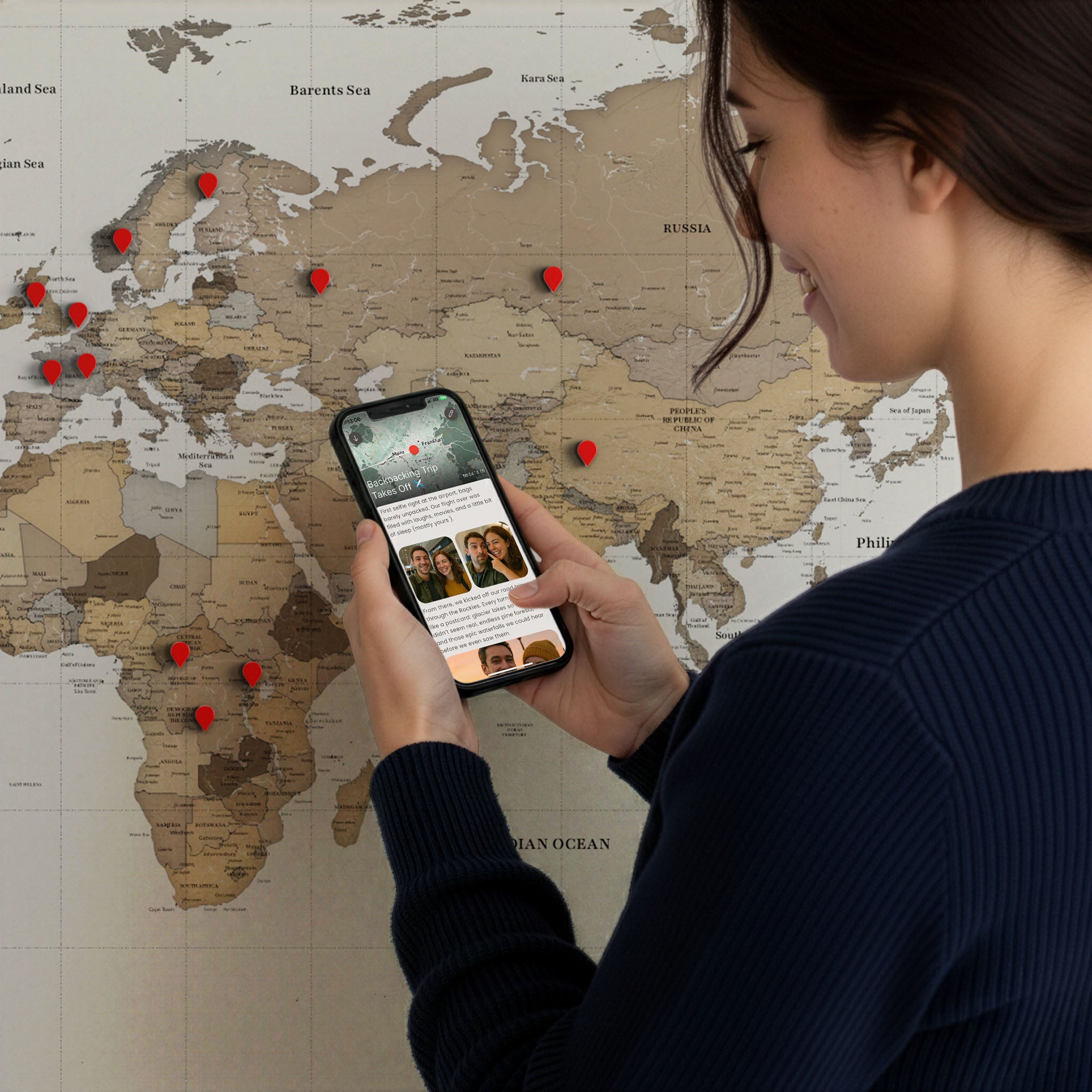 Smart Pin World Map - Safari