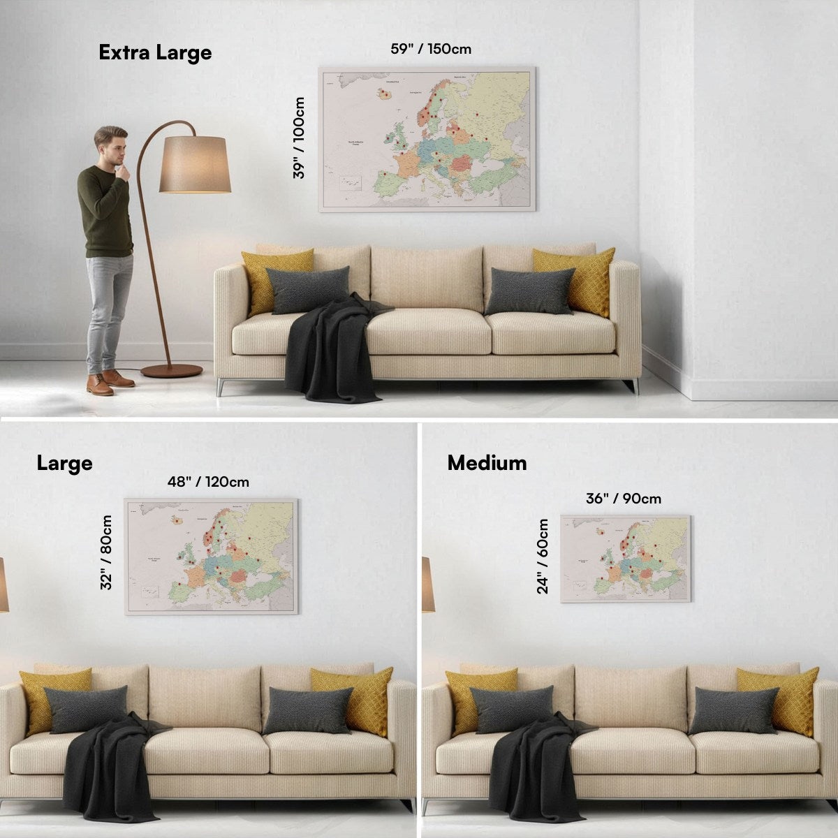 Smart Pin Europa-Karte – Farbe