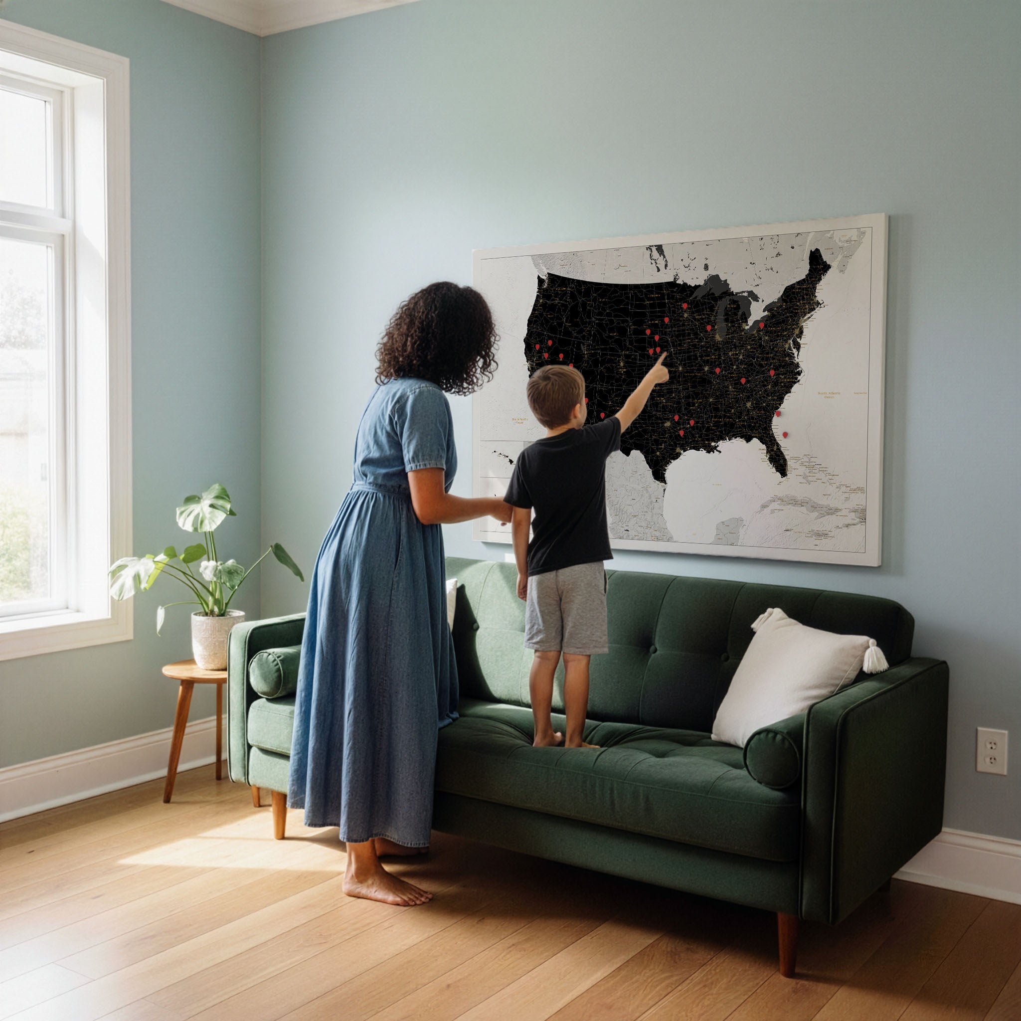 Smart Pin USA Map - Black