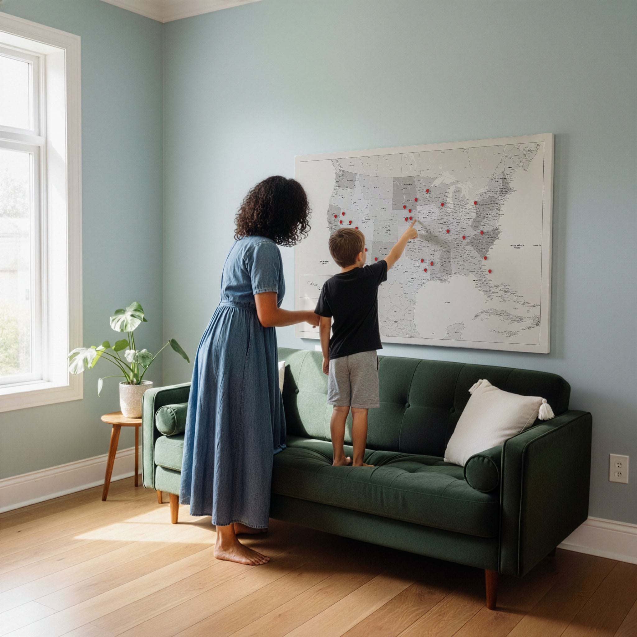 Smart Pin USA Map - White