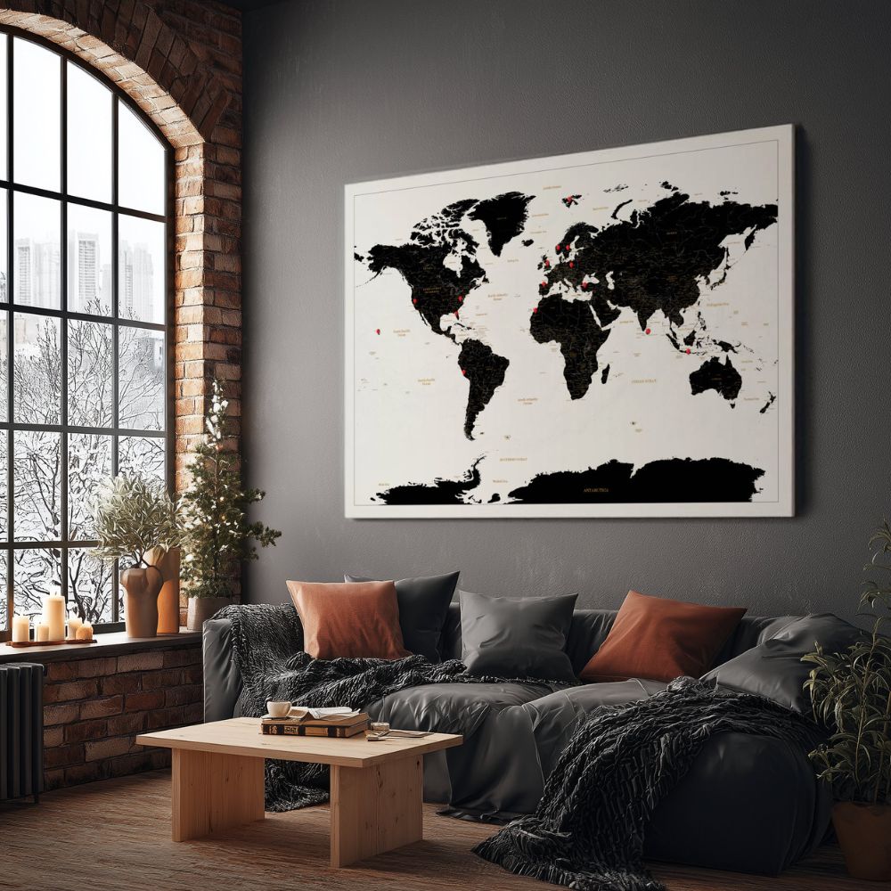 Smart Pin World Map - Black